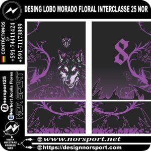 DESING LOBO MORADO FLORAL INTERCLASSE 25 NOR