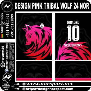 DESIGN PINK TRIBAL WOLF 24 NOR